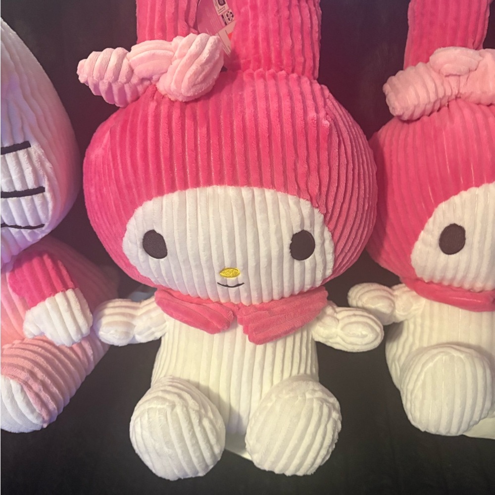 Pink and White Corduroy Stuffed Animals